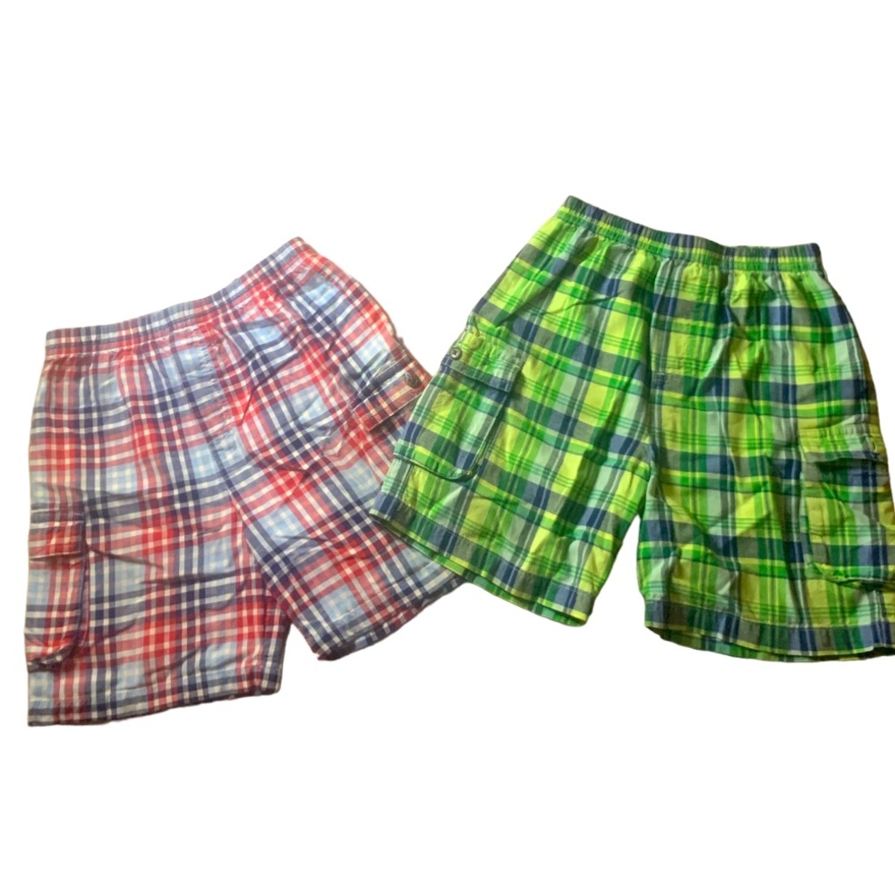 TALBOTS Lot of Two Boys Preppy Plaid Shorts - Size 6